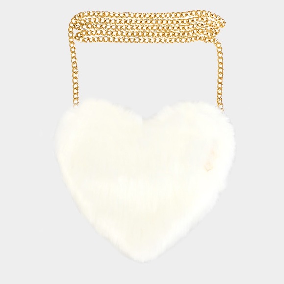 Animal Print Faux Fur Heart Crossbody Bag - Picture 3 of 3
